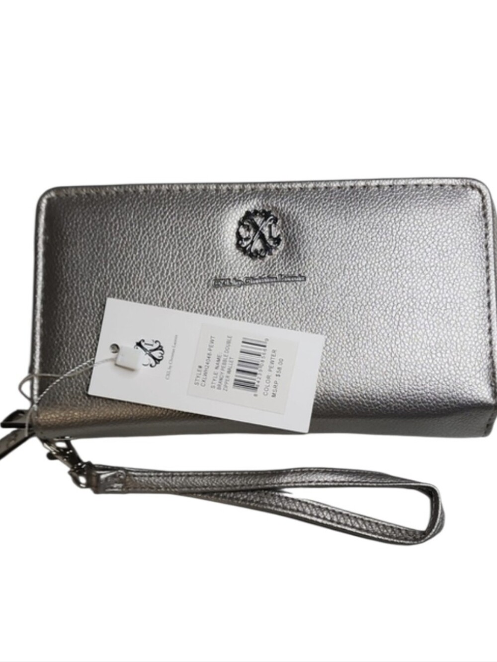 Christian Lacroix Brandy Pebble Double Zipper Wallet.